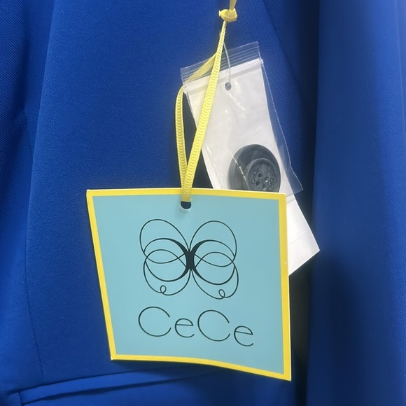NWT CECE WOMEN’S BLUE LONG SLEEVE DOUBLE BREASTED TWILL BLAZER  JACKET - Picture 9 of 9